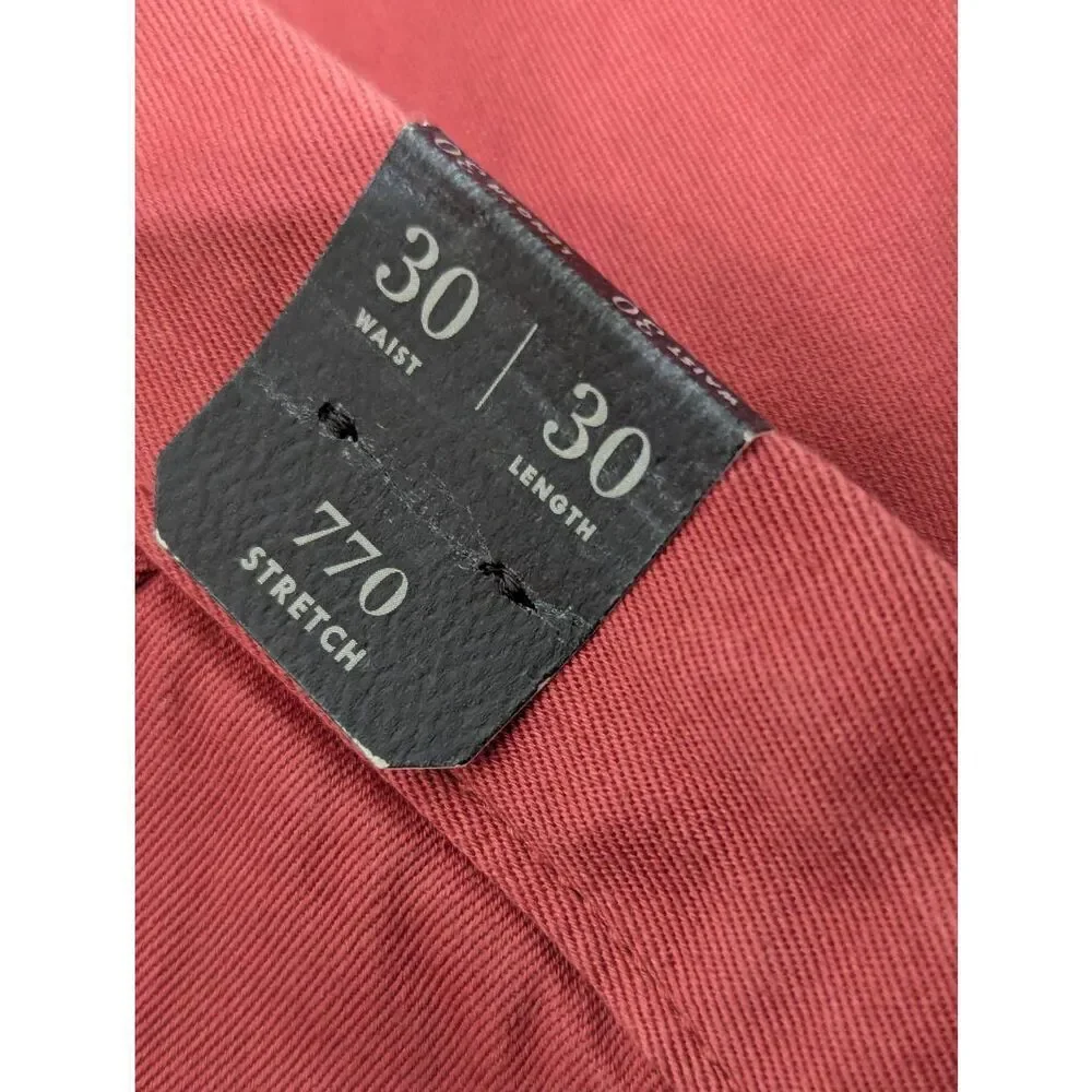 J. Crew Men's Rust Solid Cotton Mid-Rise Ankle Length Stretch Pants Size 30 x 30 - Picture 2 of 8